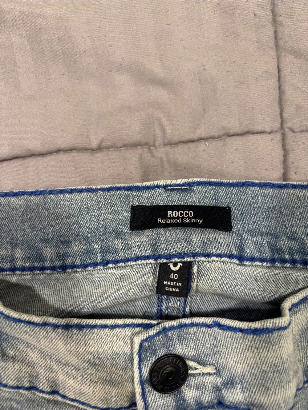 True Religion Men’s Light Blue Relaxed Denim Jeans